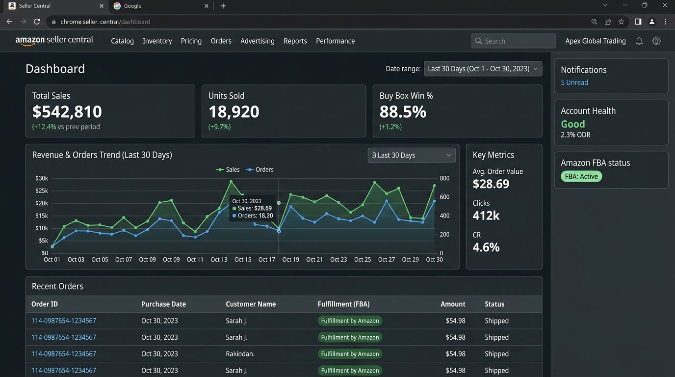Apex Wholesale Distribution FBA Dashboard Screenshot